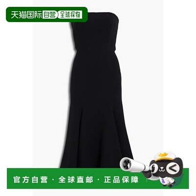 1h可退 香港直邮valentino 华伦天奴 女士 无肩带羊毛混纺绉纱中