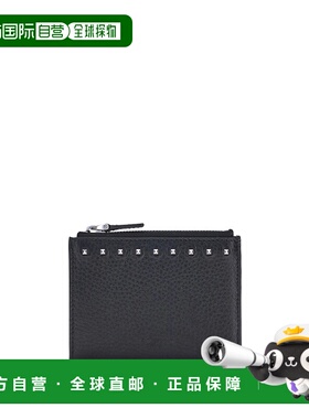 香港直邮VALENTINO 男士卡包 YP0AQ5PDX0NO AW2025 黑色 铆钉卡包