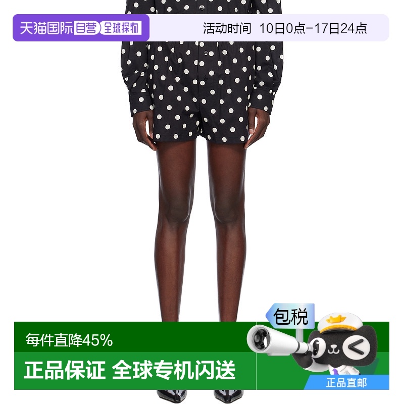 1h可退 香港直邮潮奢 Moschino 莫斯奇诺 女士 黑色 Allover Polk