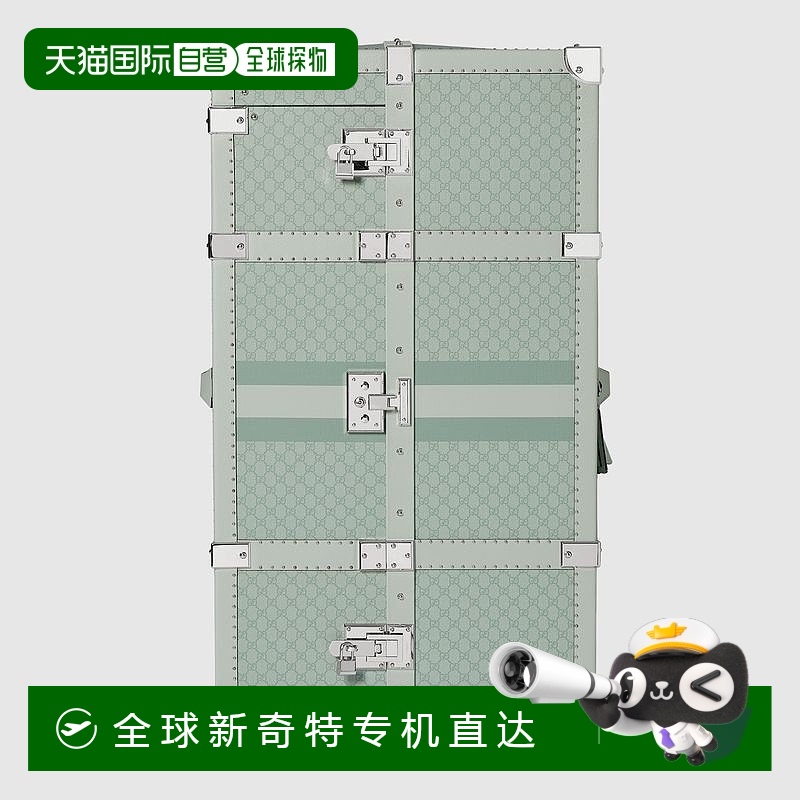 欧洲直邮Gucci古驰女士淡绿色经典老花帆布大尺寸 Ophidia 行李箱