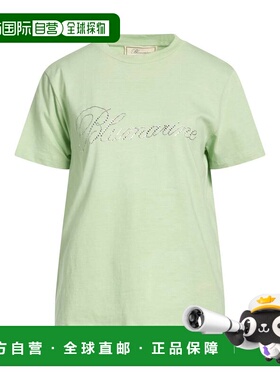 1h可退 香港直邮潮奢 Blumarine 蓝色情人 女士 T恤 green绿色 舒
