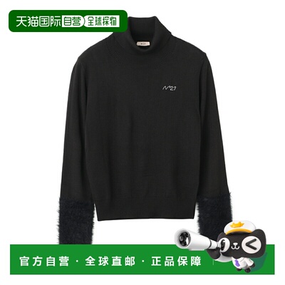 日本直邮Numero Ventuno N°21 儿童高领毛衣 女童款 黑色 n2106x