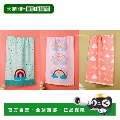 自营tiramisu“相信奇迹”手工厨房茶巾套装-3件套-粉红色、蓝色