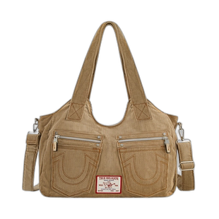 True Religion 马蹄针脚灯芯绒挎包。 - 驼色 【美国奥莱】直发