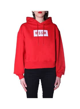 香港直邮Msgm女士连帽卫衣绿色logo印花棉质2941MDM1777799NEW