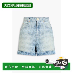 1h可退 香港直邮Balmain 巴尔曼 女士 腰带袢牛仔短裤 CF1MA100DD