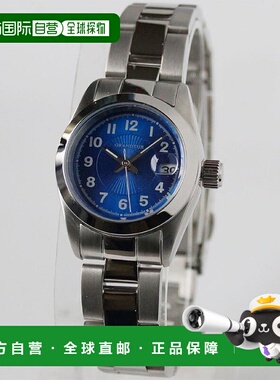 日本直邮GRANDEUR10气压防水3针石英日历女士腕表深蓝色GSX052L2