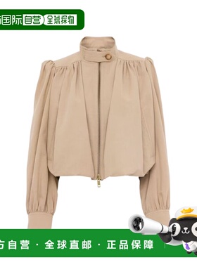 香港直邮CHLOÉ 女士衬衫 CH26SVE2014026A SS2026 棕色 褶裥圆领