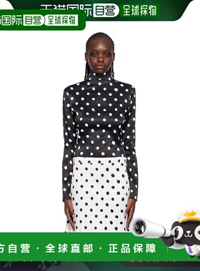 1h可退 香港直邮潮奢 Marni 玛尼 女士 黑色 Polka Dot 高领衫 TT