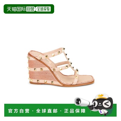 1h可退 香港直邮valentino 华伦天奴 女士 铆钉麻底凉拖 8W2S0IJ7