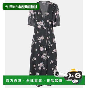 香港直邮GANNI 花朵缠绕式 甘尼 crêpe 连衣裙 女士 1h可退