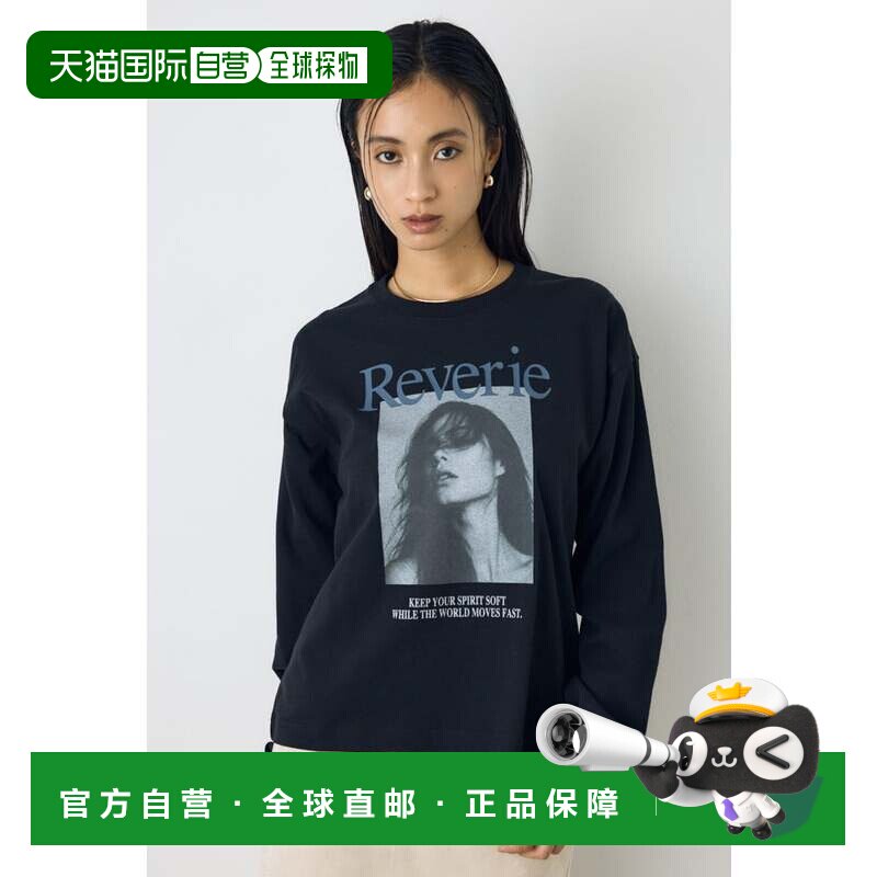 日本直邮MOUSSY 照片印花长袖T恤 黑色