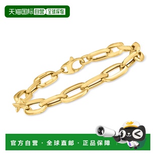 自营 Ross-Simons 意大利 14 克拉黄金椭圆形回形针链式手链 - 8