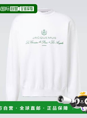 1h可退 香港直邮Jacquemus 男士 Venice 徽标刺绣卫衣 white白色