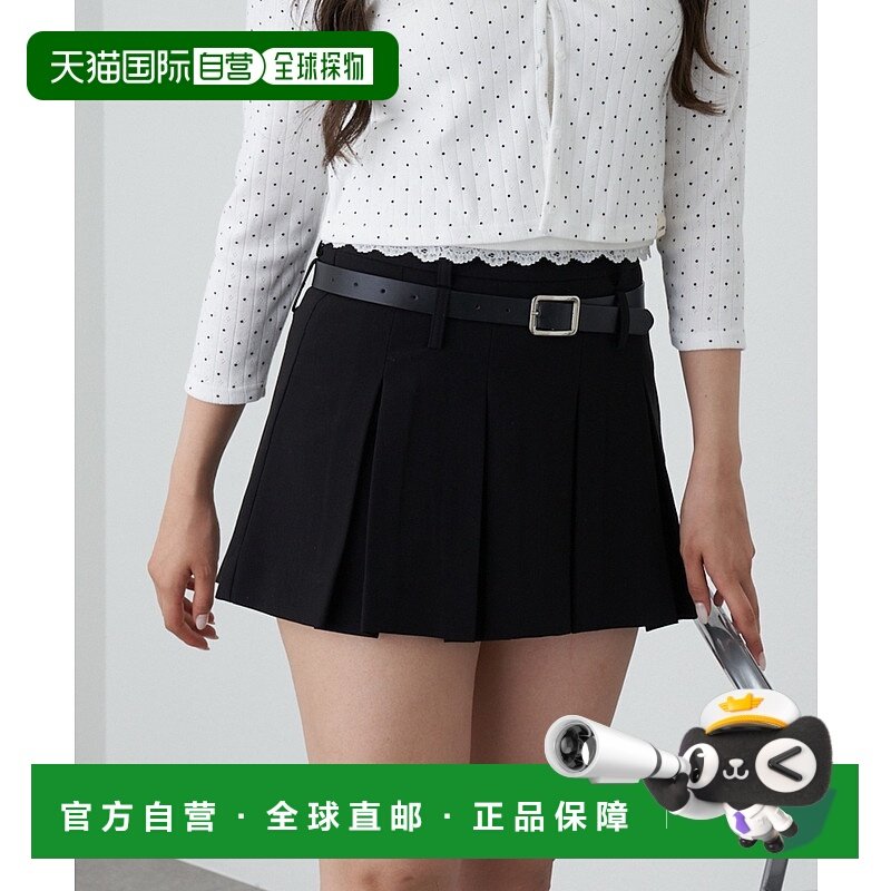 1h可退 日本直邮RAY CASSIN 女装 腰带拼接多层褶皱短裙 RCN10521