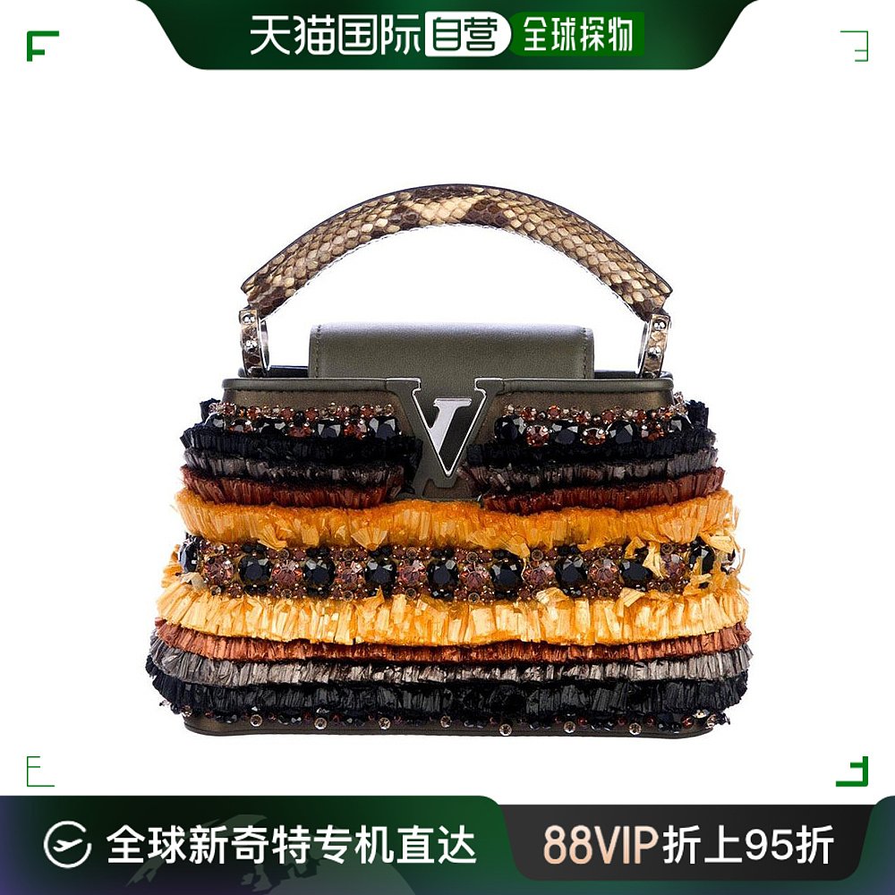 香港直邮Louis Vuitton/路易威登  女士拼色绒面小牛皮手提包  SR