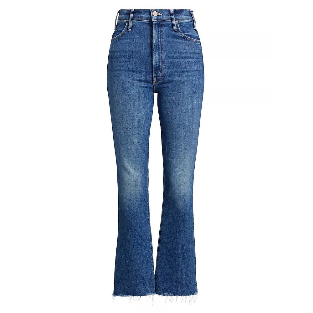 美国直邮Mother Hustler 高腰踝部磨边牛仔裤 女装精品