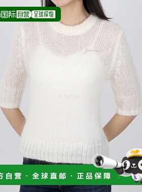 韩国直邮GANNI 24SS 白色马海毛混纺圆领衬衫 K2184 135针织