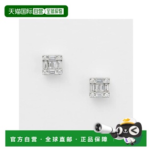 日本直邮日潮 agete 阿卡朵PT950/PT900钻石耳钉白色 均码宝石