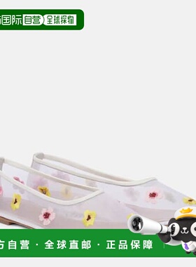 1h可退 香港直邮Staud 女士 Alba 花朵网纱芭蕾舞鞋 white白色 舒