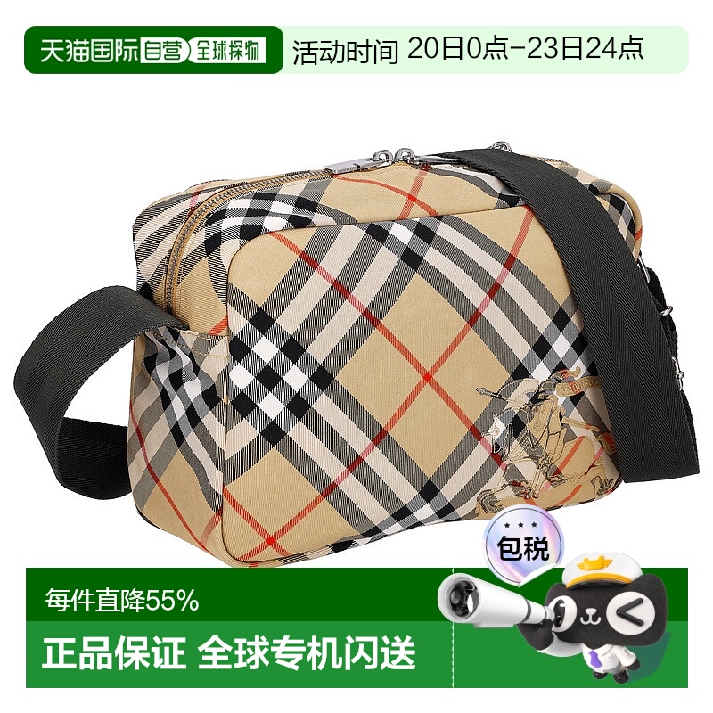 日本直邮BURBERRY博柏利单肩包黑色男士经典大牌简约风时尚新款送