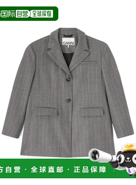 1h可退 香港直邮Ganni 条纹西装外套 A1020040