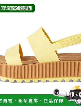 自营 Reef Water Vista Higher CJ7122 Platform女式黄色休闲凉鞋