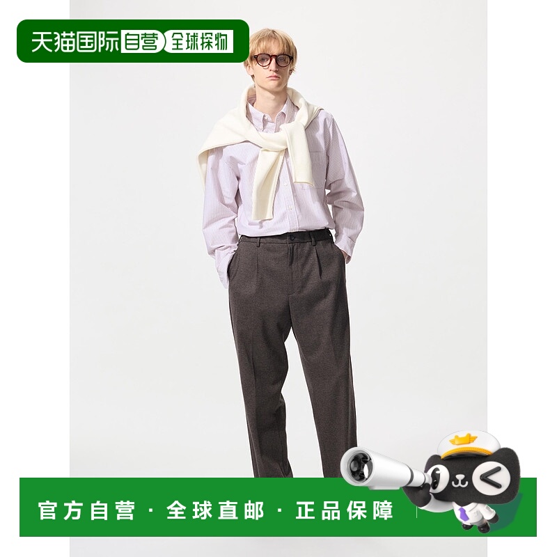 日潮跑腿UNIQLO优衣库 宽松长裤/千鸟 481099