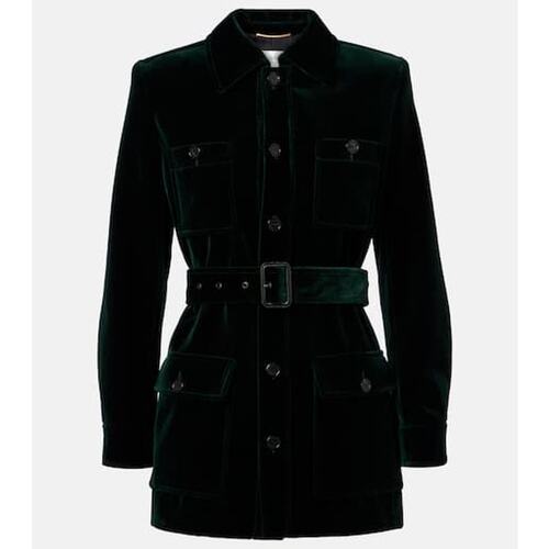 Saint Laurent 圣罗兰 女士 Saharienne 棉质天鹅绒夹克