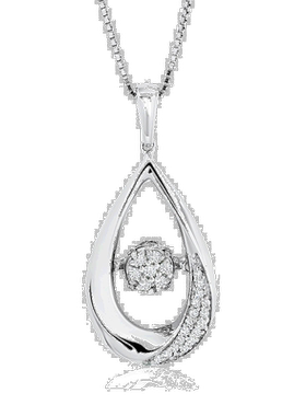 自营 max + stone925 纯银跳舞钻石“Drops of Love”吊坠项链（1