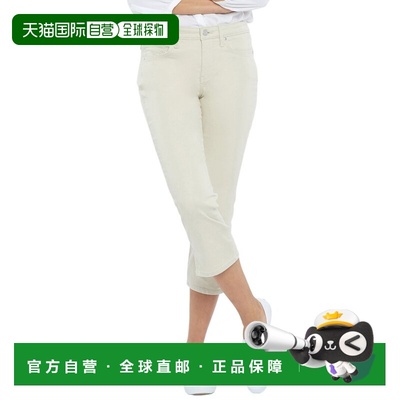 自营NYDJ Petite Chloe Feather Capri Jean - yellow 美国奥莱直