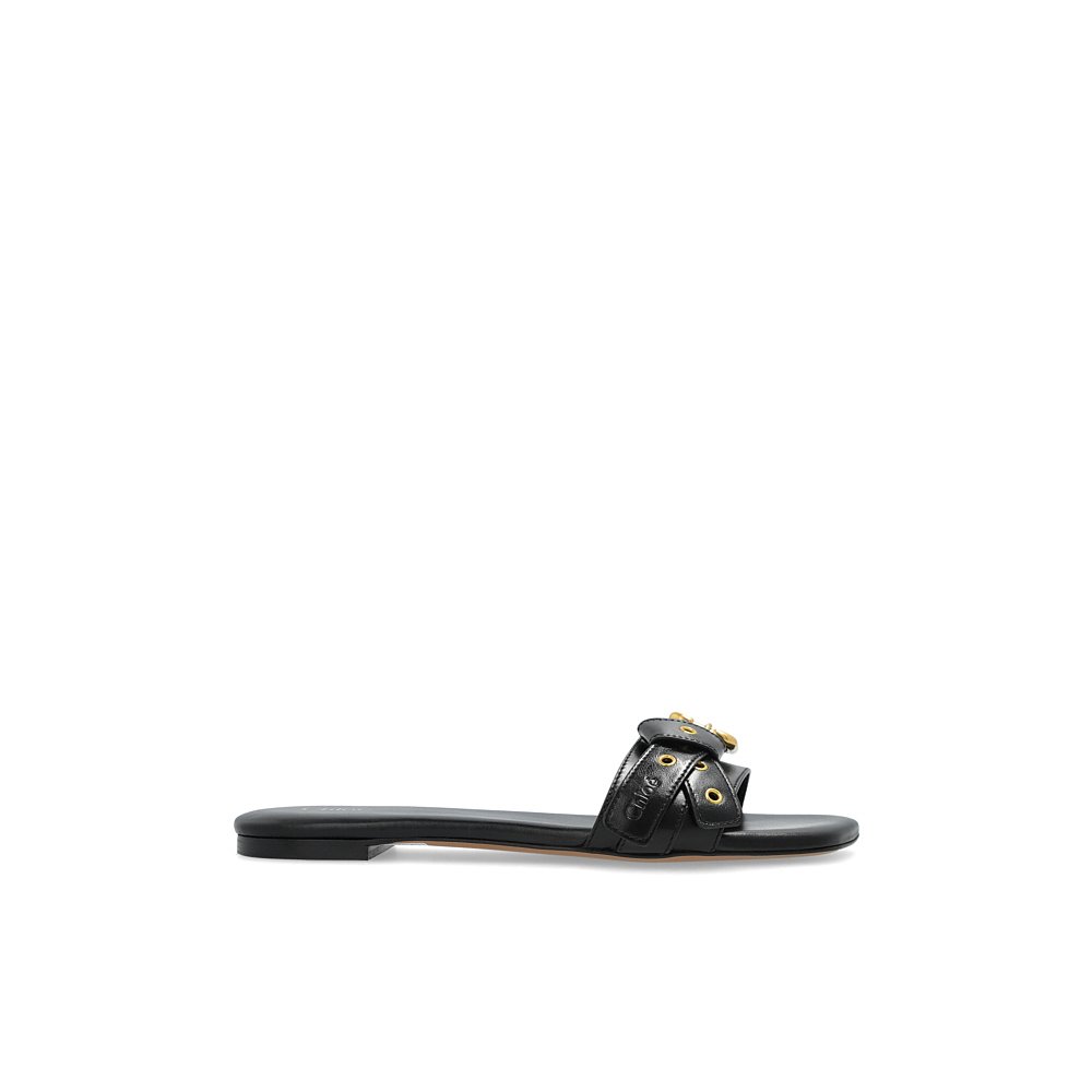 CHLOÉ 女士拖鞋 CHC25S08NQJ001 SS2025 黑色 Slides Mae