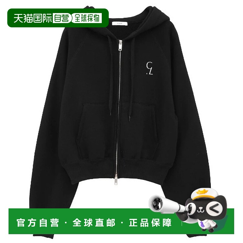 1h可退 日本直邮CLANE 女装 宽松短款半拉链连帽衫 左胸CL logo刺