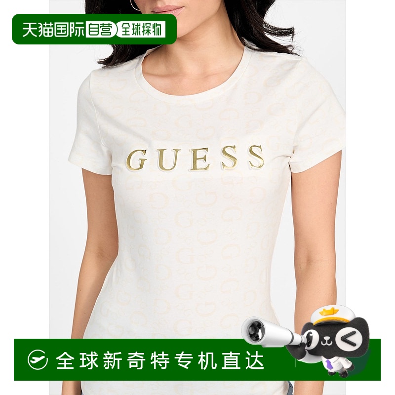 自营guess生态Alexa印花T恤-乳白色 【美国奥莱】直发
