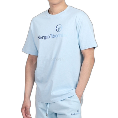韩国直邮Sergio Tacchini 渐变 T 恤 (STS24M50788-CLEAR SKY) 顶