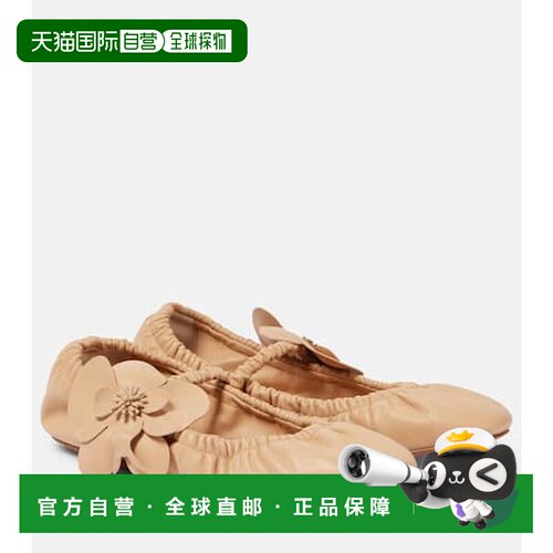 香港直邮ZIMMERMANN 女士 兰色花朵装饰皮质玛丽珍平底鞋女鞋单鞋