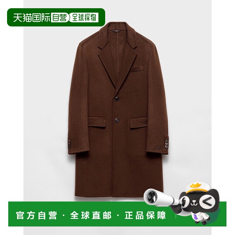 欧洲直邮PRADA (2025) 直筒羊绒大衣外套男装西装