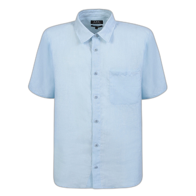 香港直邮A.P.C. 男士衬衫 LIAEKH12551IAB 蓝色 Linen shirt