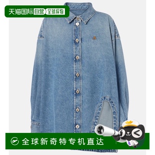 香港直邮The 女士 1h可退 Attico Diana 不对称牛仔布衬衫