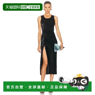 1h可退 香港直邮潮奢 Rabanne 女士 卢勒克斯针织连衣裙中长连衣