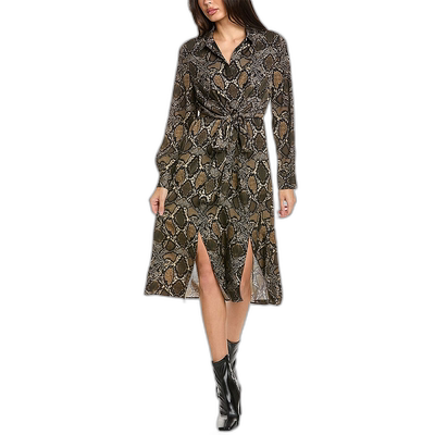 自营 Kobi Halperin Marina 中长连衣裙 - 棕色 美国奥莱直发