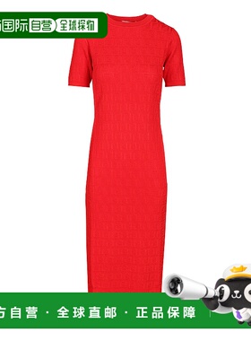 香港直邮FENDI 女士连衣裙 FZDD59AUZRF1SAX AW2025 红色 FF COTT