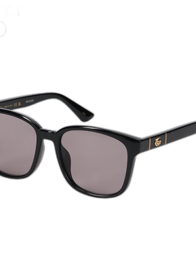 日本直邮GUCCI 太阳镜男式女式亚洲版型防紫外线太阳镜黑色 GG063