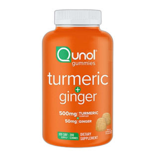 美国直邮Qunol高浓度姜黄素软糖瓶装口服解酒橙味500mg*200粒