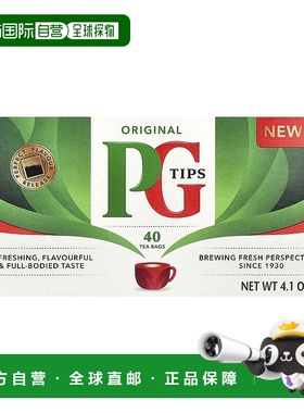 香港直邮PG Tips,原味茶，40 茶包，4.1 盎司（116 克）红茶茶叶