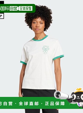 日本直邮 adidas 女士原创复古半袖T恤 [JY0276] 白色