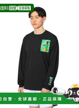 日本直邮SPALDING 长袖T恤 [SMT24114BK] 男士篮球运动上衣 黑色