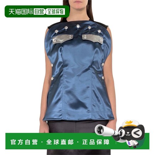 香港直邮CALVIN KLEIN 女士衬衫 82WWTB53031-24 SS2018 蓝色