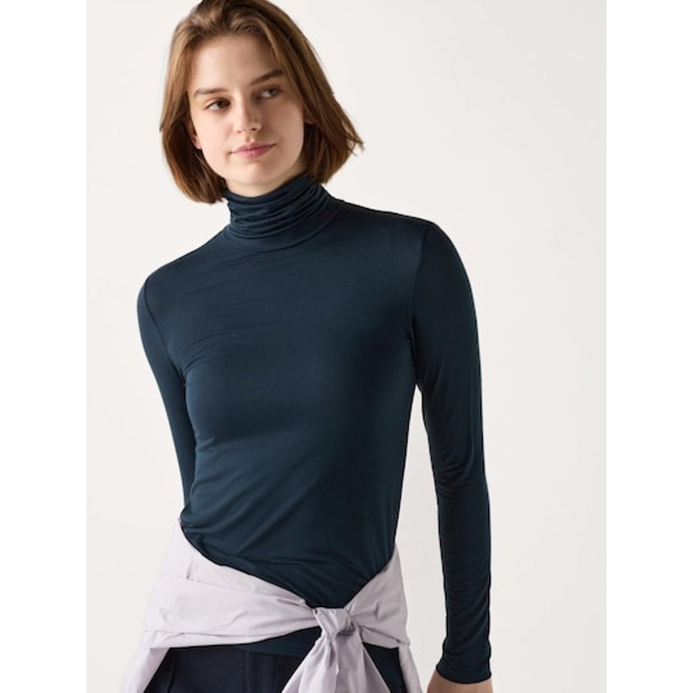 UNIQLO优衣库 HEATTECH 超轻长袖高领T恤 69NAVY WOMENXS 470765