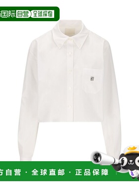 1h可退 香港直邮Givenchy 纪梵希 女士 白色 Cropped 衬衫 BW617Y